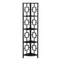 Daphnes Dinnette 62 in. Corner Etagere Bookcase, Black - Black Metal Finish DA2618211